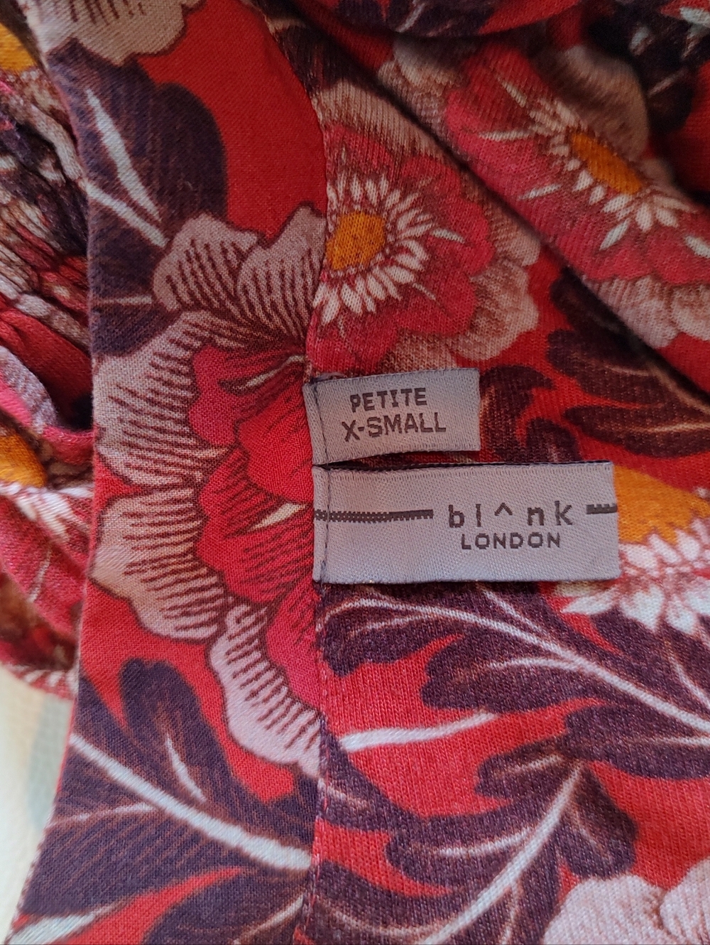 Bl^nk London X Anthropologie Stephanie Red Floral Embroidered V-Neck Top - Picture 7 of 11